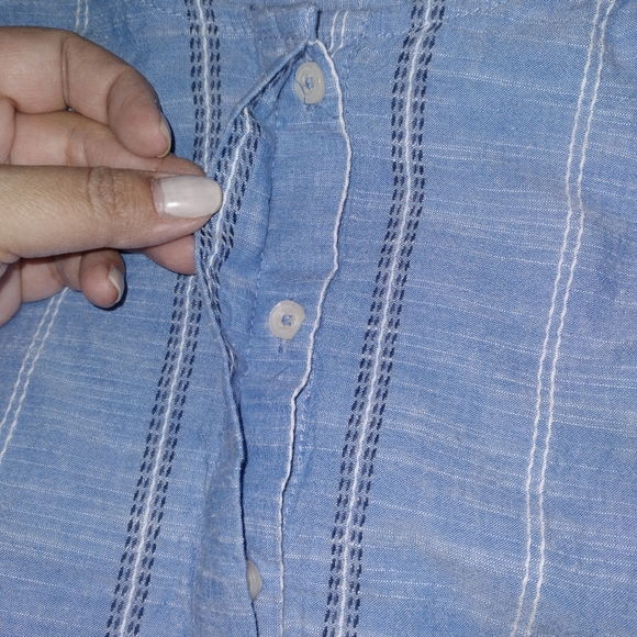 Nine West Lucy striped chambray popover top, size XXL - Picture 6 of 10